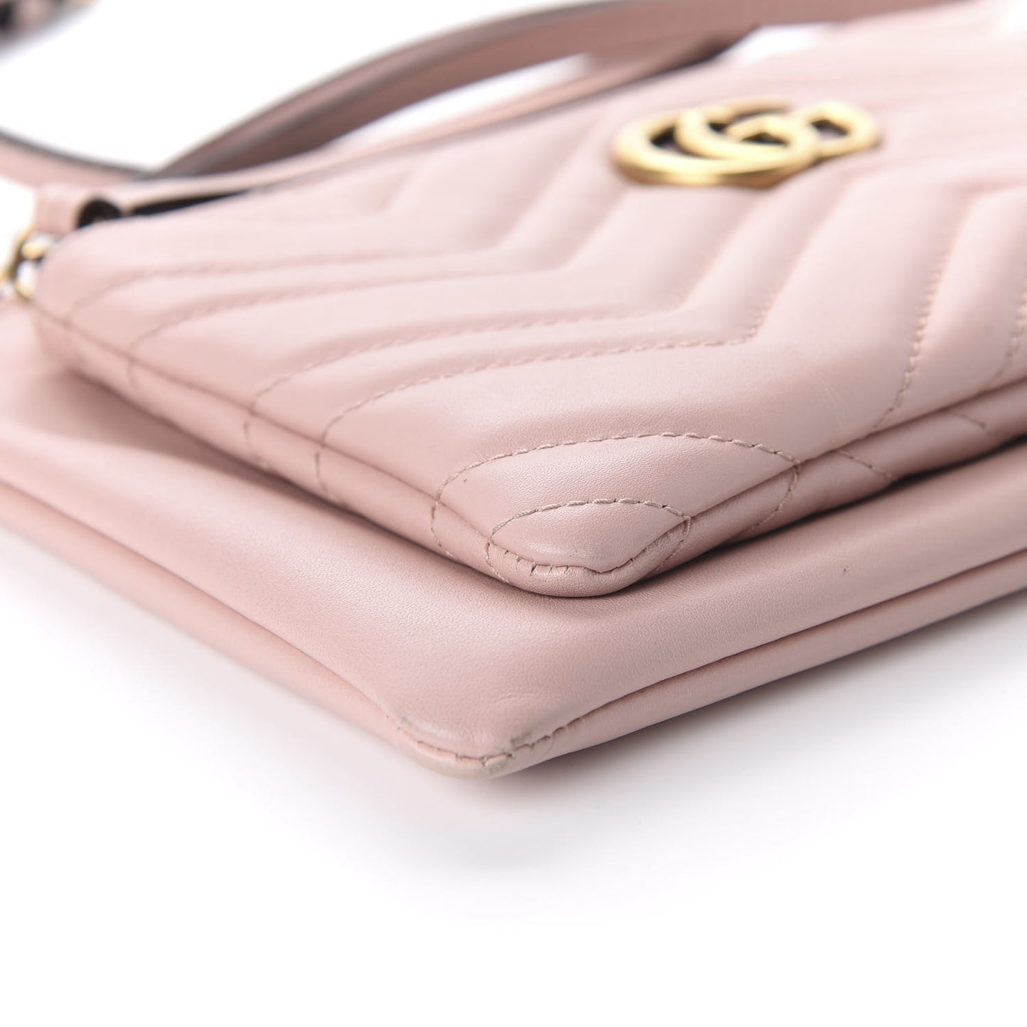 Calfskin Matelasse Small GG Marmont Double Zip Shoulder Bag Perfect Pink