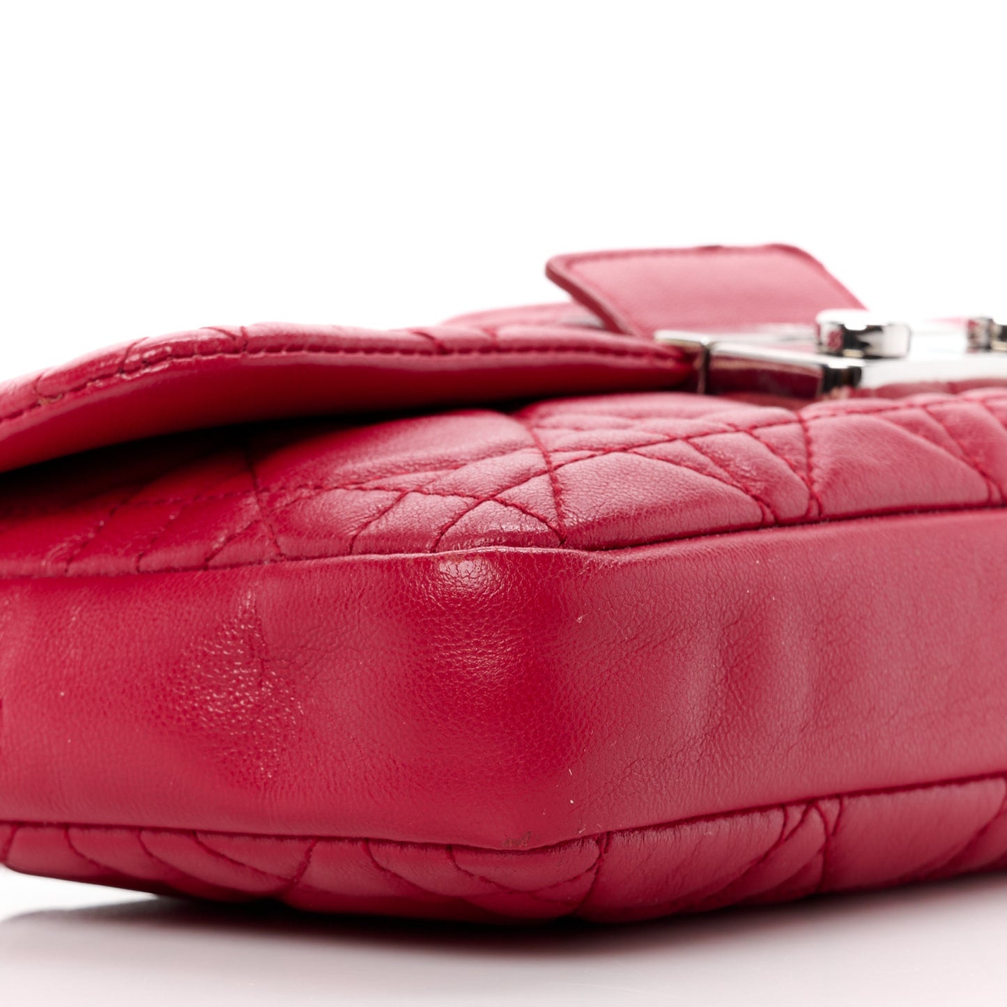 Lambskin Cannage Miss Dior Promenade Pouch Red