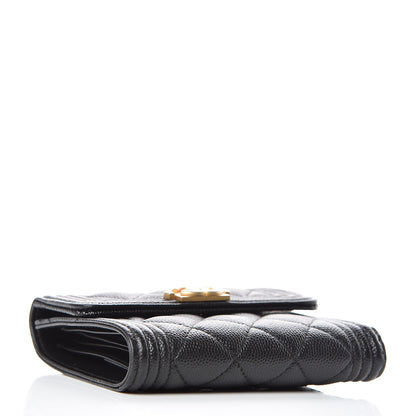 Chanel Caviar Quilted Compact Boy Wallet Black 4 of 10