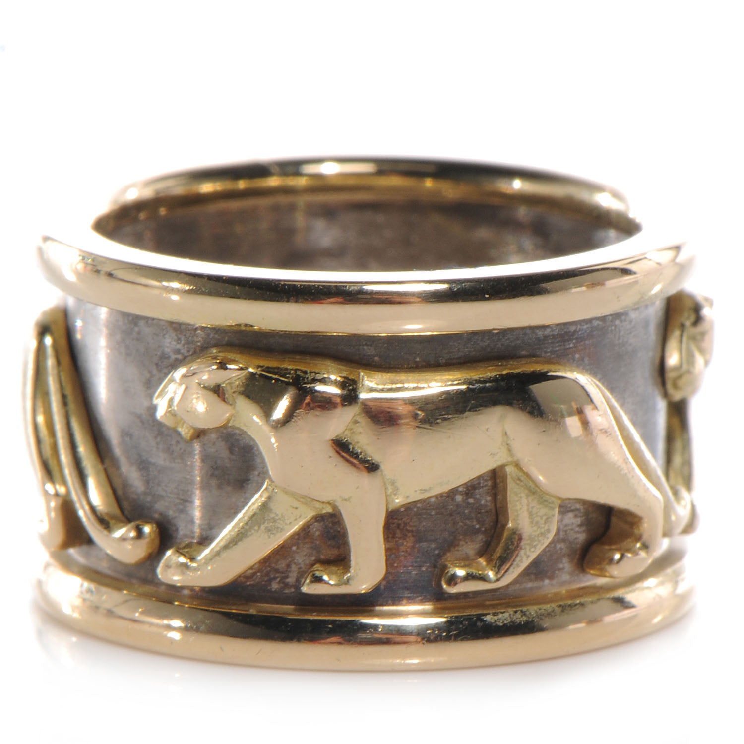 Cartier 18K White Yellow Gold Panther Ring 49 5 1 of 7