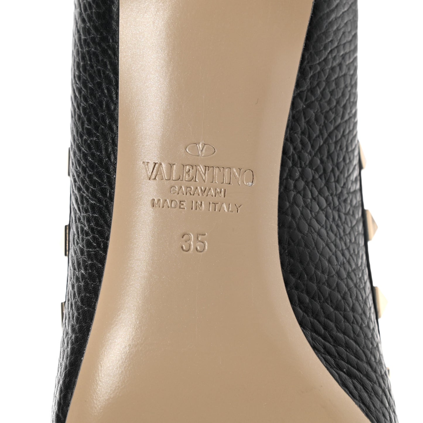 Pebbled Calfskin Rockstud 50mm Pumps 35 Black