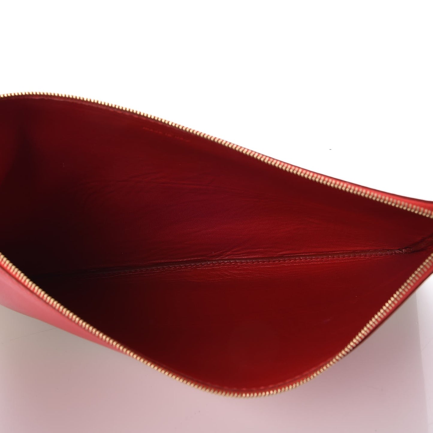 Lambskin Bi-Color Solo Clutch Pouch Raspberry Butter