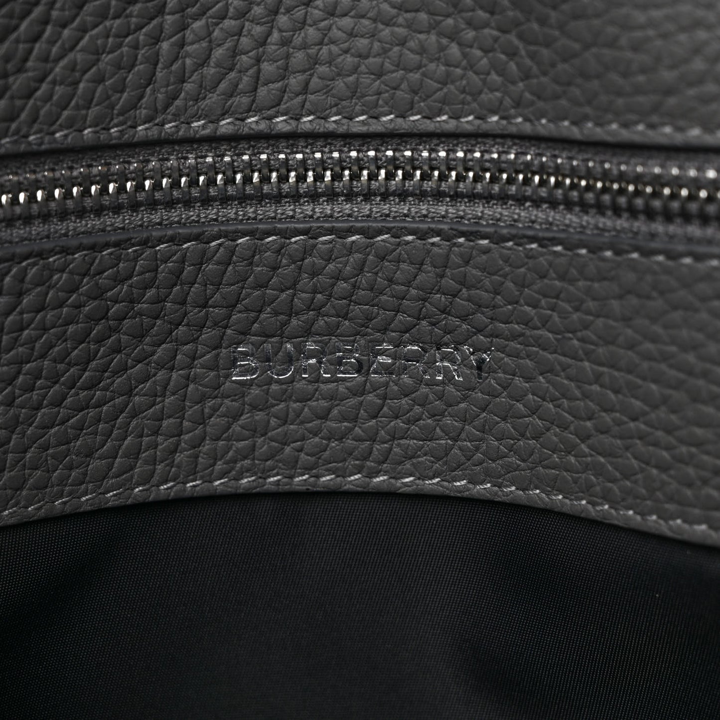 Calfskin Logo Messenger Charcoal Grey