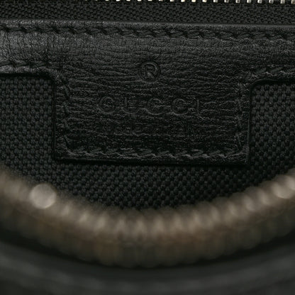 Gucci GG Supreme Monogram Azalea Calfskin Retro Interlocking G Wristlet Shoulder Bag Black 6 of 11