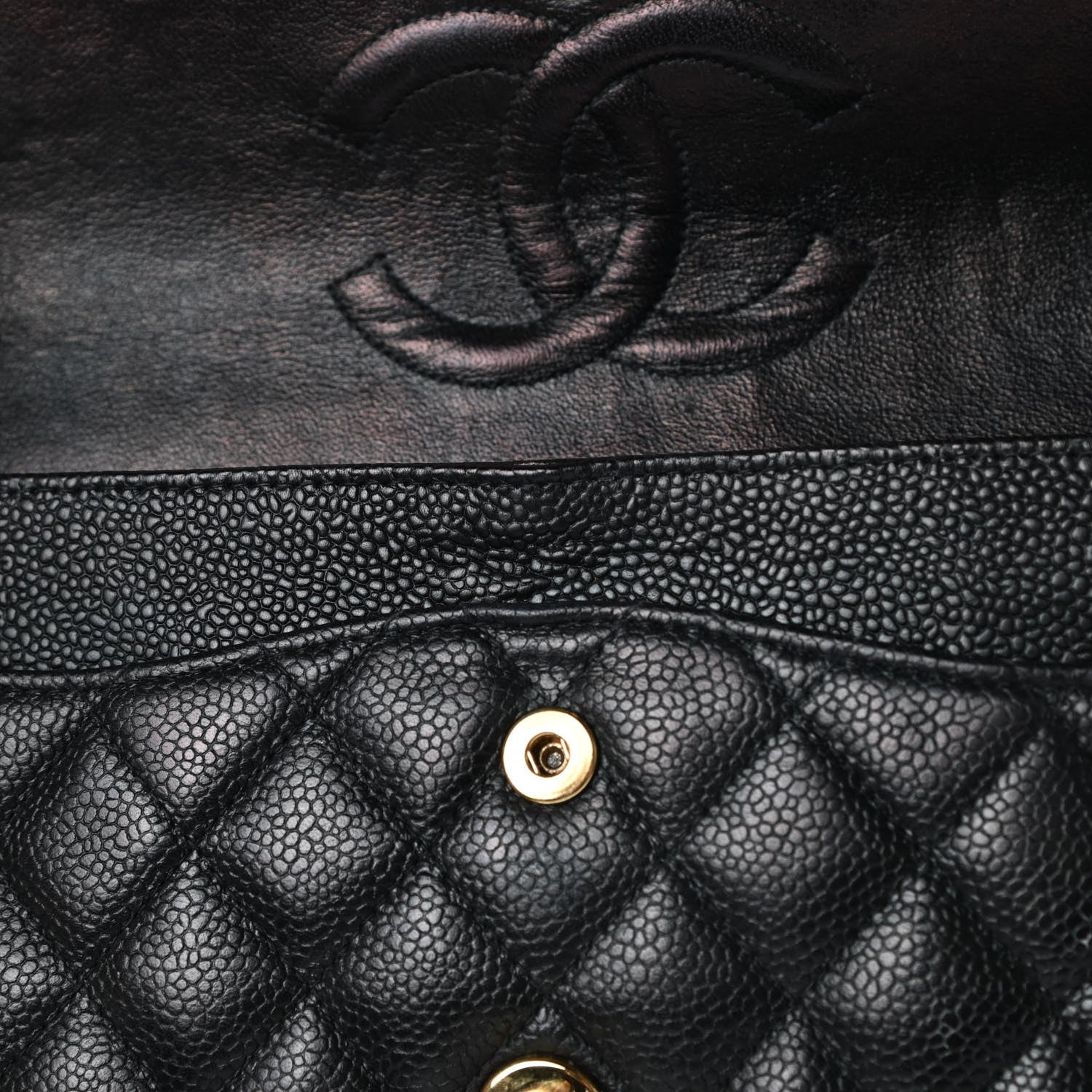 Chanel Caviar Quilted Medium Double Flap Black 15 of 16
