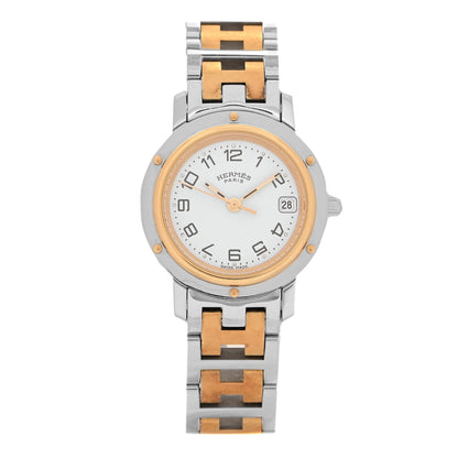 Hermes Stainless Steel 24mm Clipper Quartz Watch Gold 1 of 4