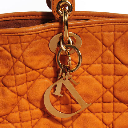 Christian Dior Lambskin Cannage Soft Lady Dior Tote Orange 5 of 8