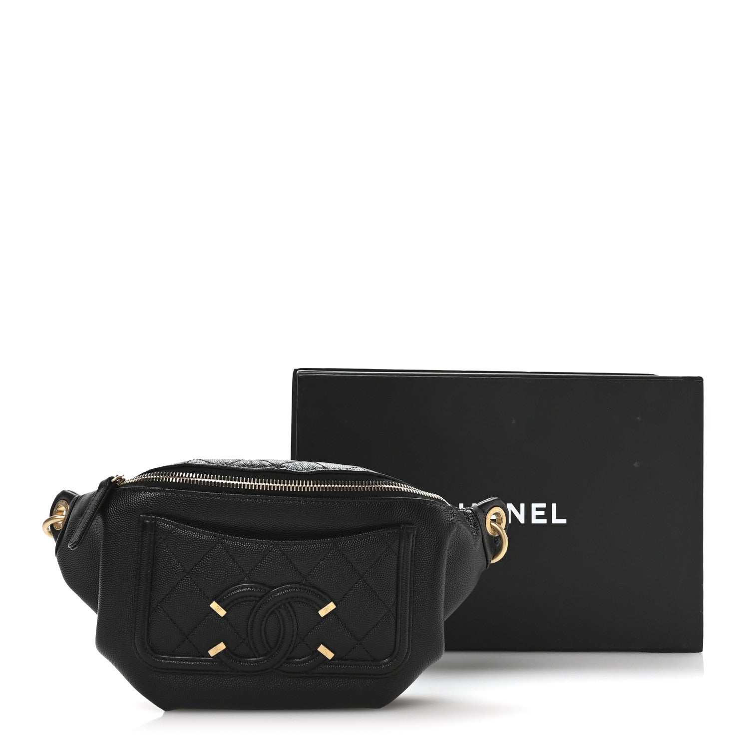 Chanel Caviar Quilted Filigree Waist Bag Black 21 of 21