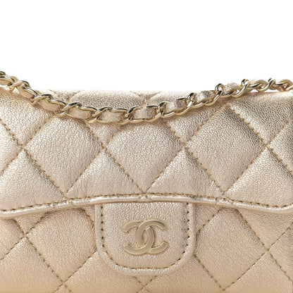 Chanel Metallic Lambskin Quilted Flap Chain Waist Bag Gold 11 of 12