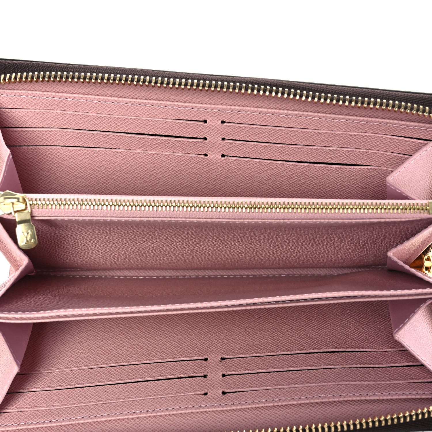 Louis Vuitton Damier Ebene Zippy Wallet Rose Ballerine 5 of 9