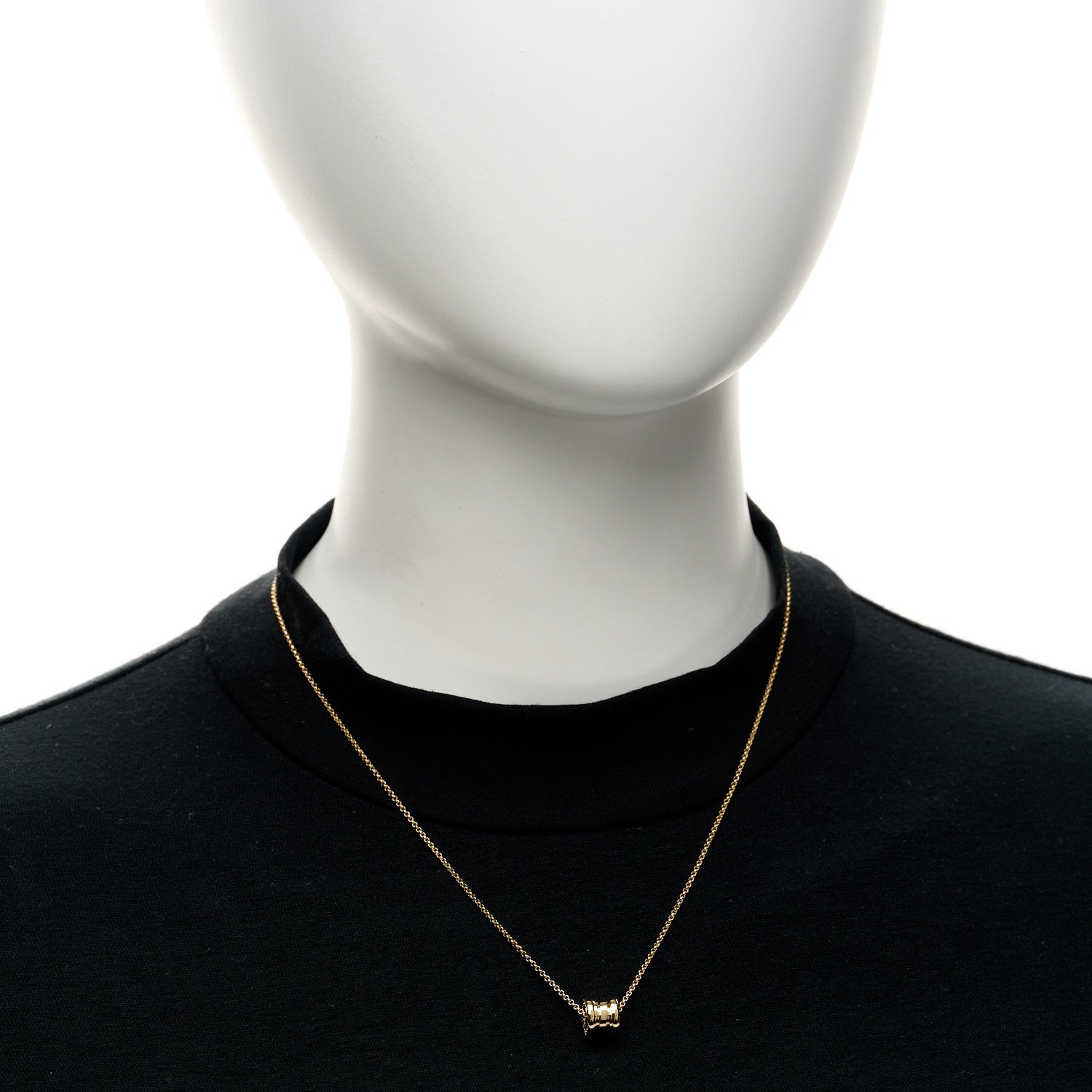 Bulgari 18K Yellow Gold Mini B.Zero1 Pendant Necklace 2 of 4