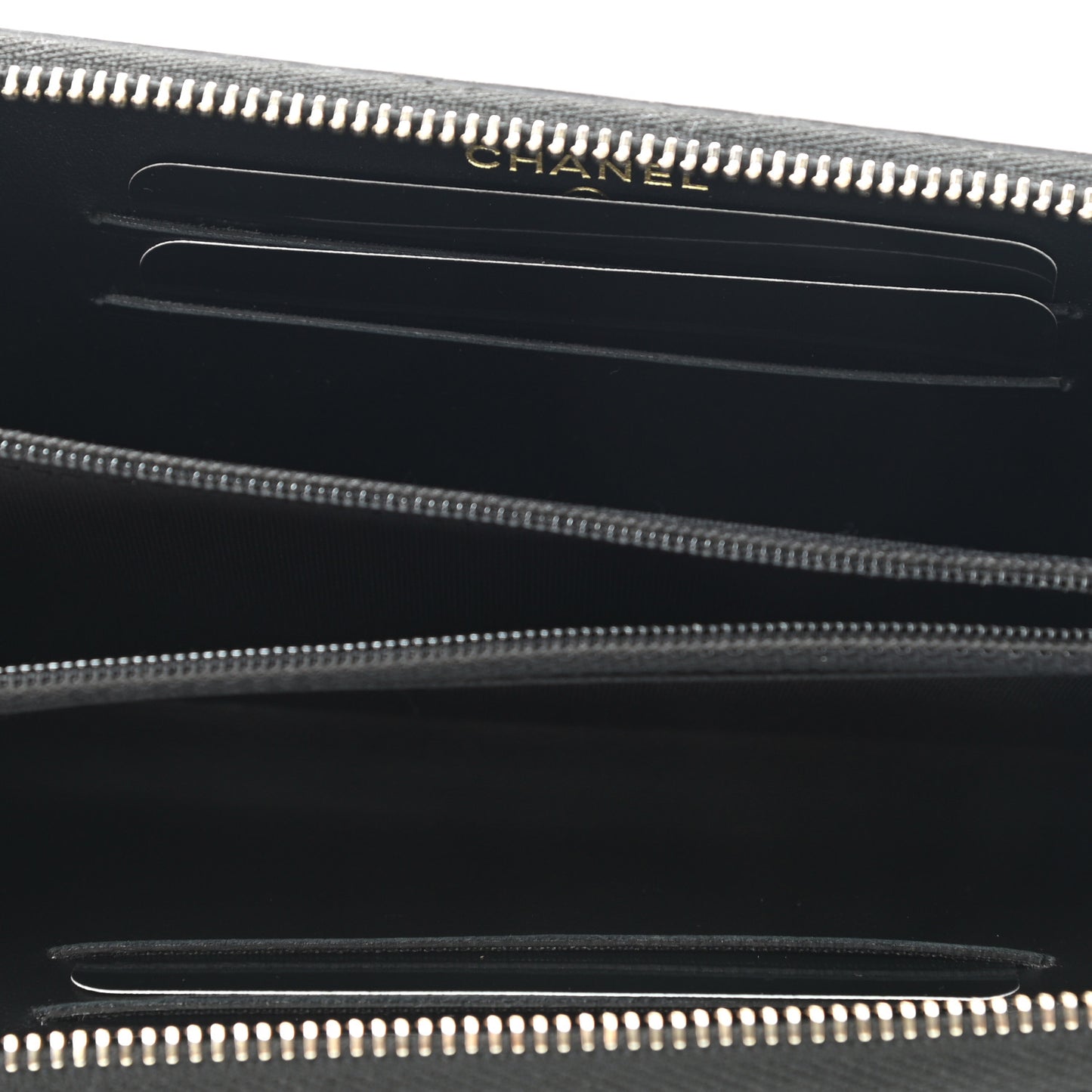 Caviar Quilted Medium Filigree Zip Around Wallet Black
