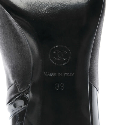 Chanel Patent Lambskin Cap Toe CC Boots 39 Black 8 of 10