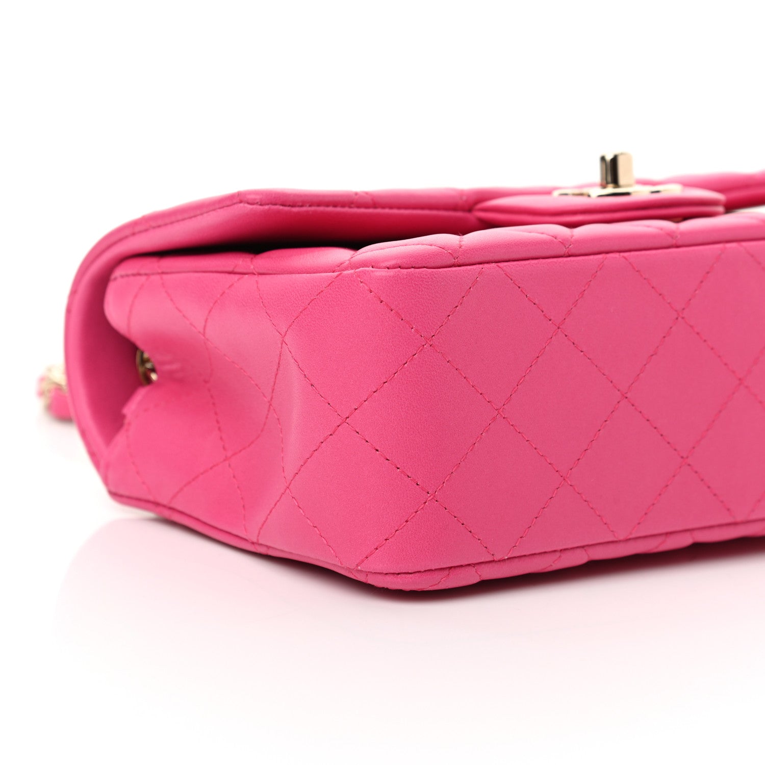 Chanel Lambskin Quilted Mini Rectangular Flap Fuchsia 16 of 20