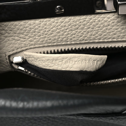 Fendi Cuoio Romano Selleria Bi-Color Medium Peekaboo Iconic Satchel Asfalto Latte 8 of 10