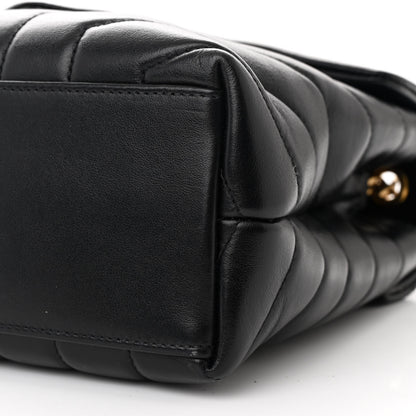 Saint Laurent Calfskin Y Quilted Monogram Small Loulou Chain Satchel Black 11 of 12