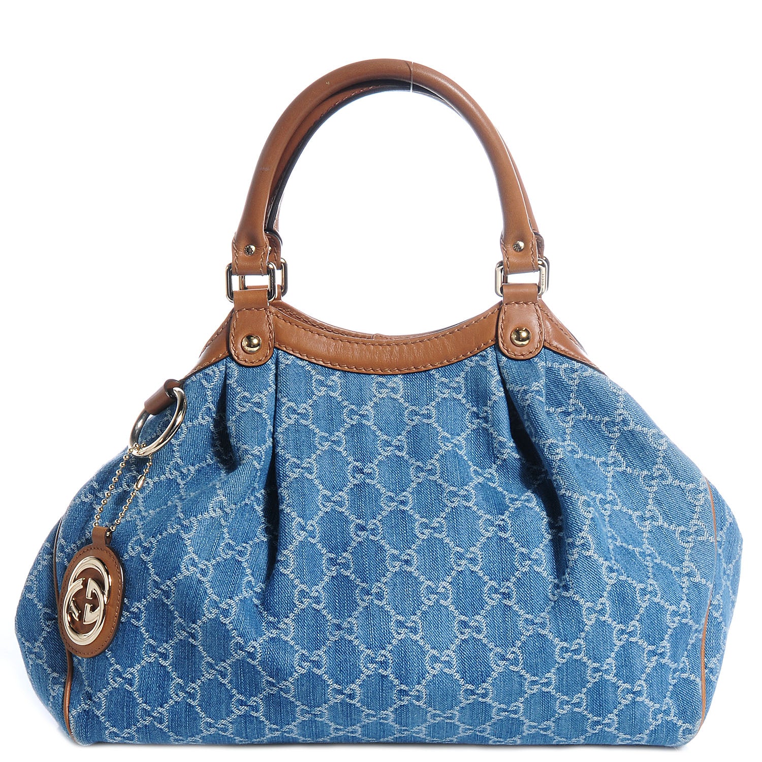 Gucci Denim Monogram Medium Sukey Tote 1 of 9