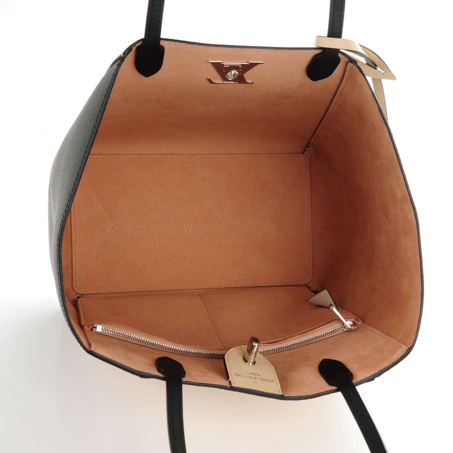 Calfskin Lockme Cabas Vanille Black