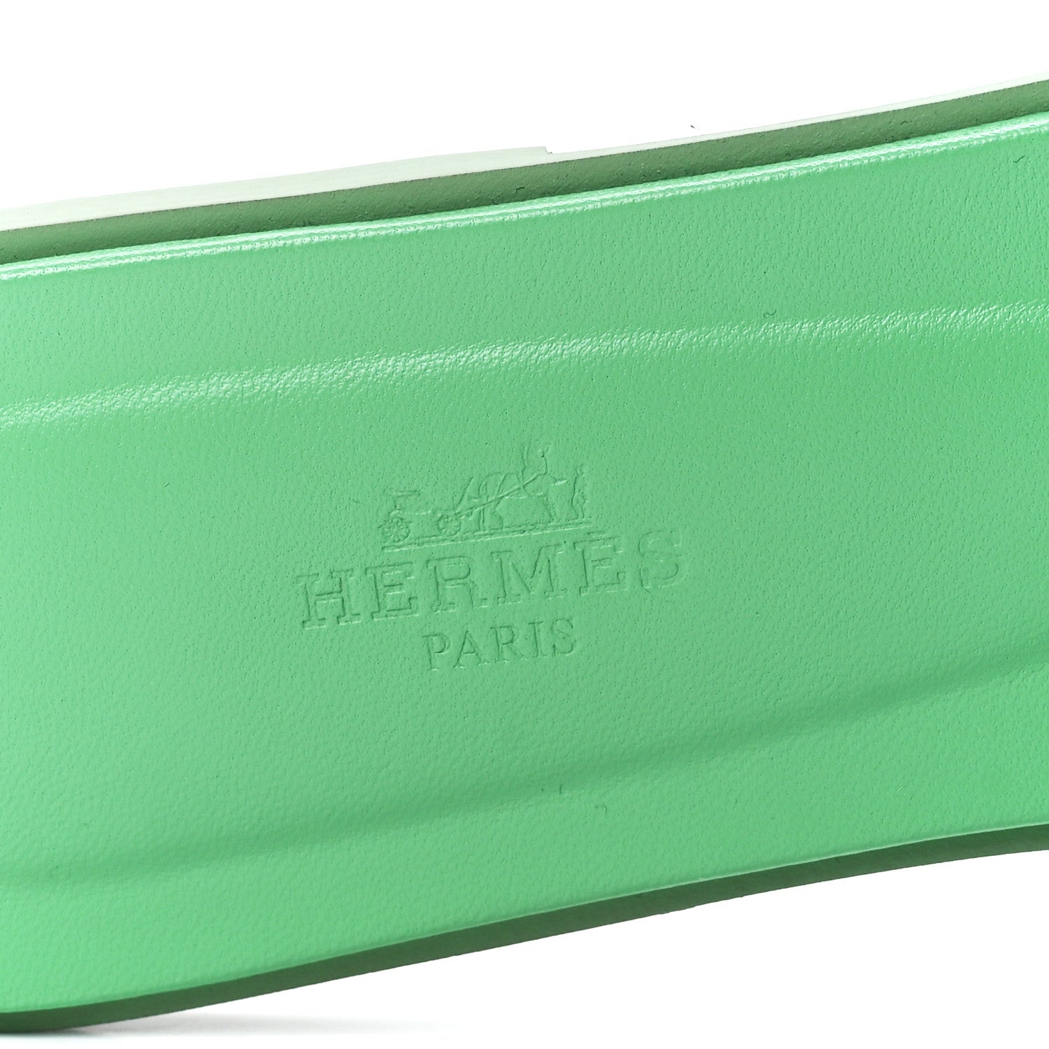 Hermes Epsom Oran Sandals 40.5 Vert Pomme 7 of 9