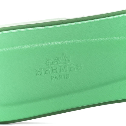 Hermes Epsom Oran Sandals 40.5 Vert Pomme 7 of 9