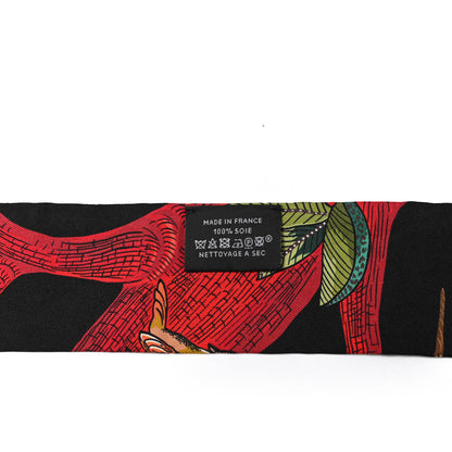 Hermes Silk Tree Of Song Twilly Black Rouge Vert 2 of 4