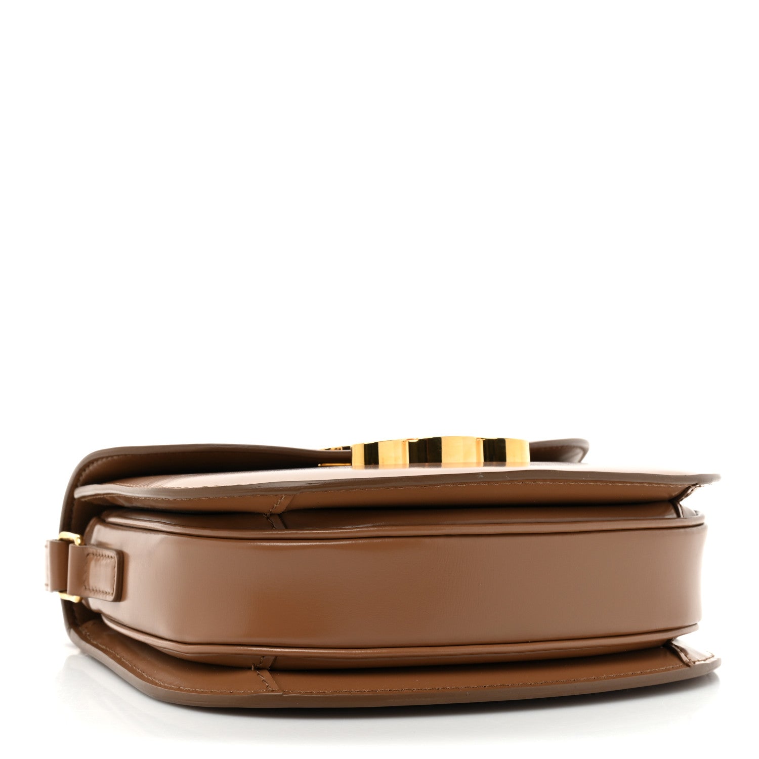 Celine Shiny Calfskin Besace Clea Triomphe Bronze 4 of 13