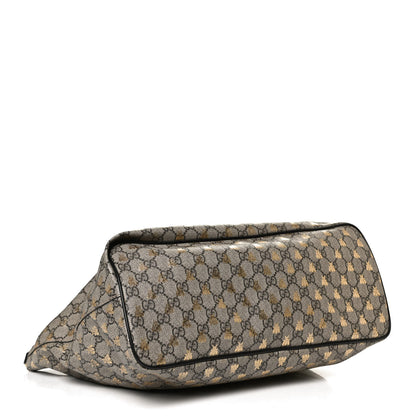Gucci Soft GG Supreme Monogram Bees Medium Crossbody Tote Beige Oro Black 3 of 13