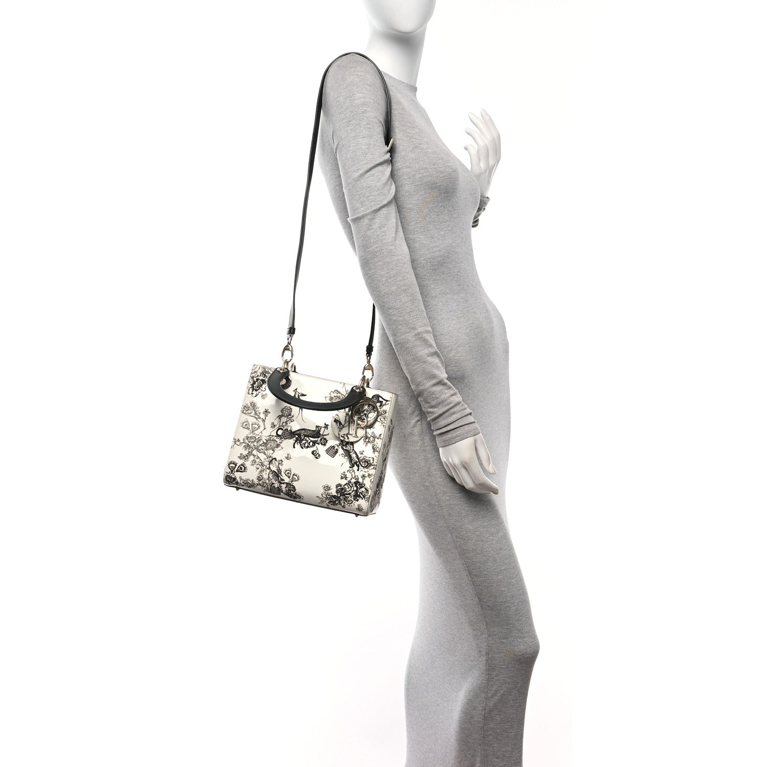 Christian Dior Patent Toile de Jouy Medium Lady Dior 2 of 18