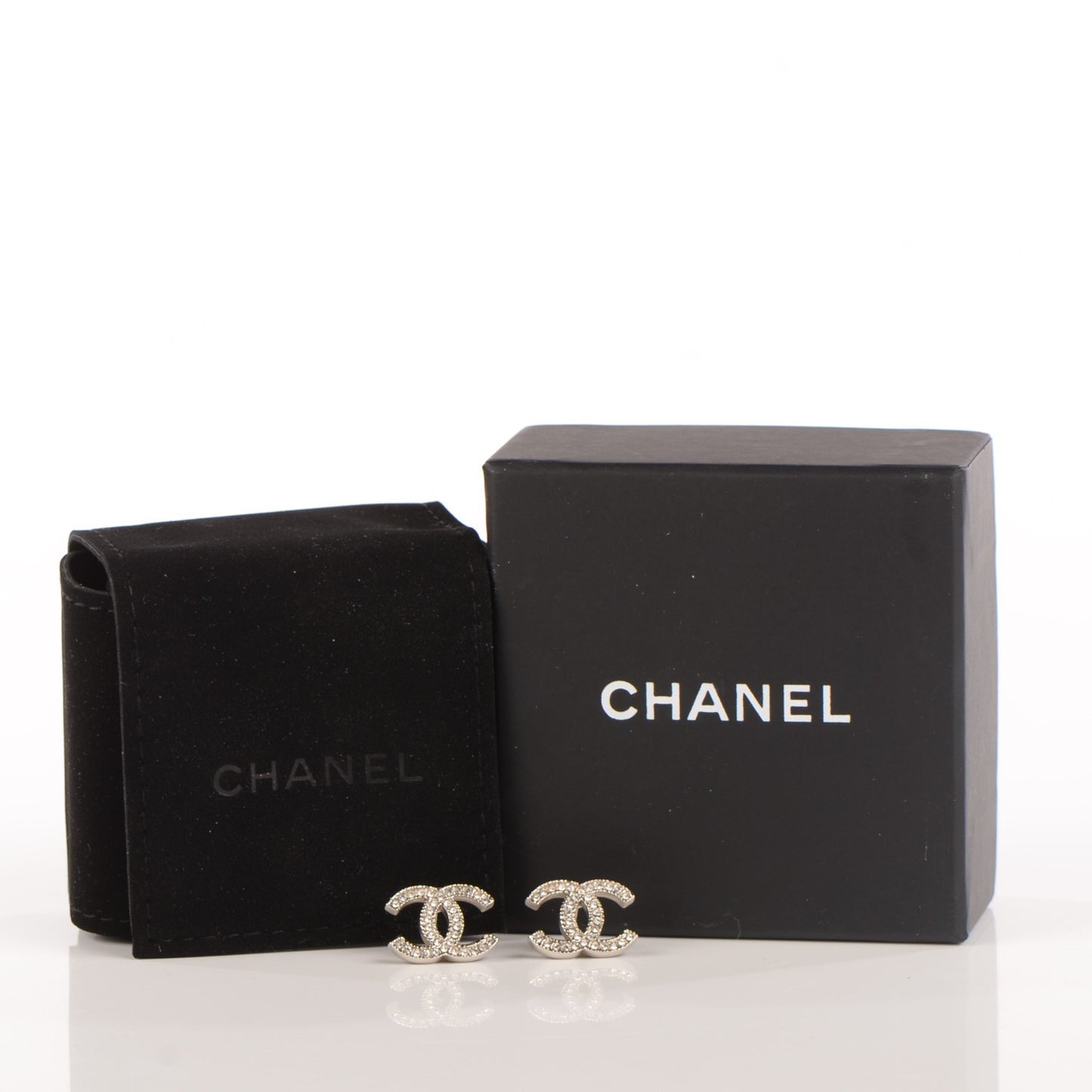 Crystal CC Earrings Silver
