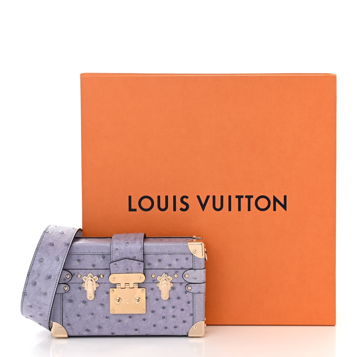 Louis Vuitton Ostrich Petite Malle Purple 10 of 10