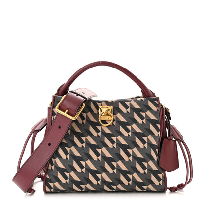 Mulberry Calfskin Canvas Print Small Iris Tote Crimson 1 of 11