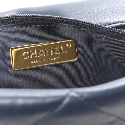 Chanel Lambskin Quilted Large Chanel 19 Flap Dark Blue 6 of 11