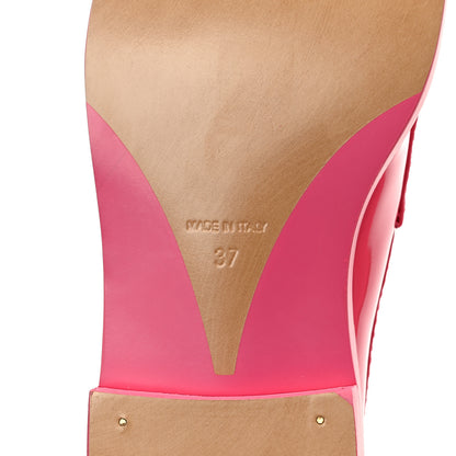 Chanel Patent Calfskin Logo Loafers 37 Pink 7 of 10