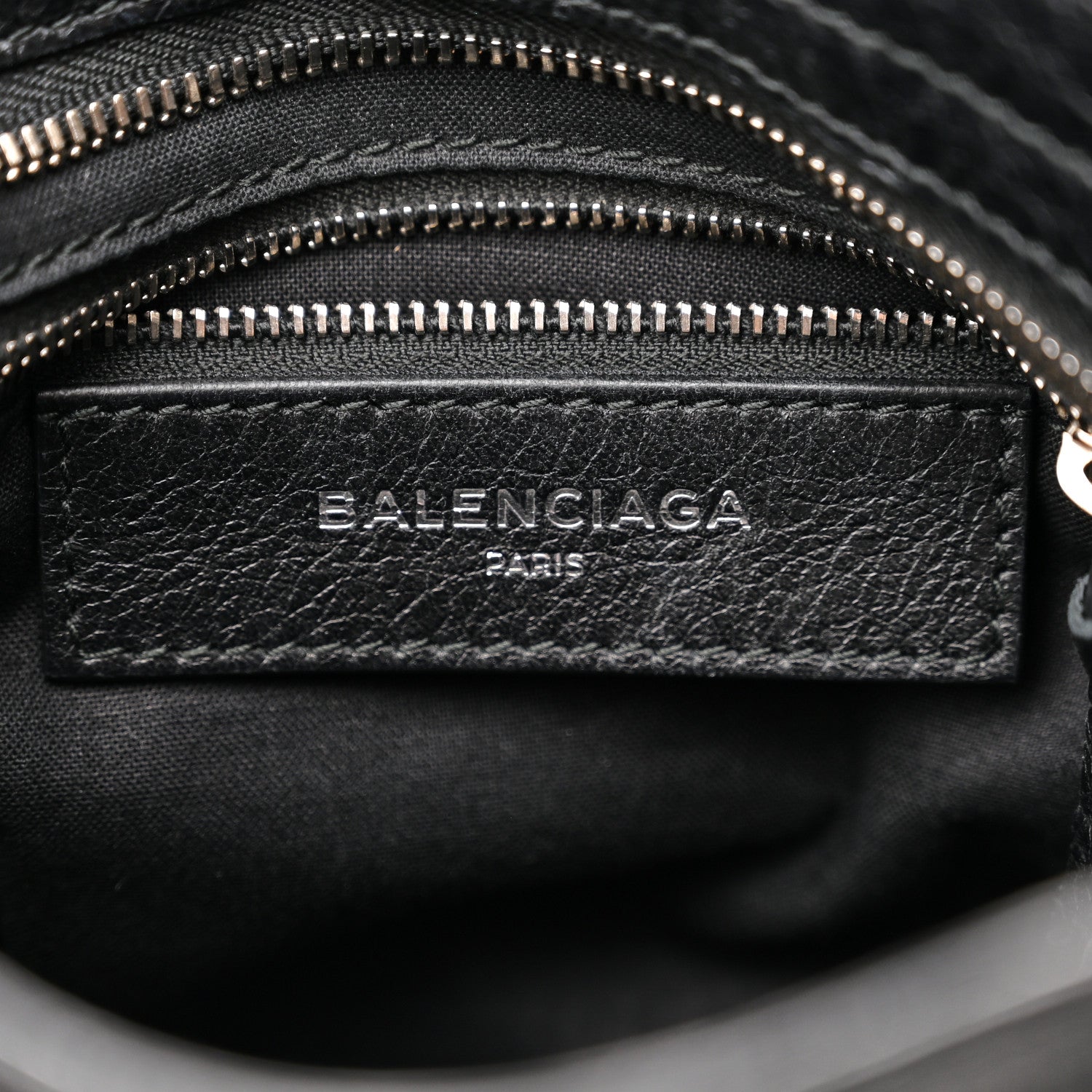 Balenciaga Agneau Classic Silver Hardware Mini City Logo Strap Black White 6 of 10