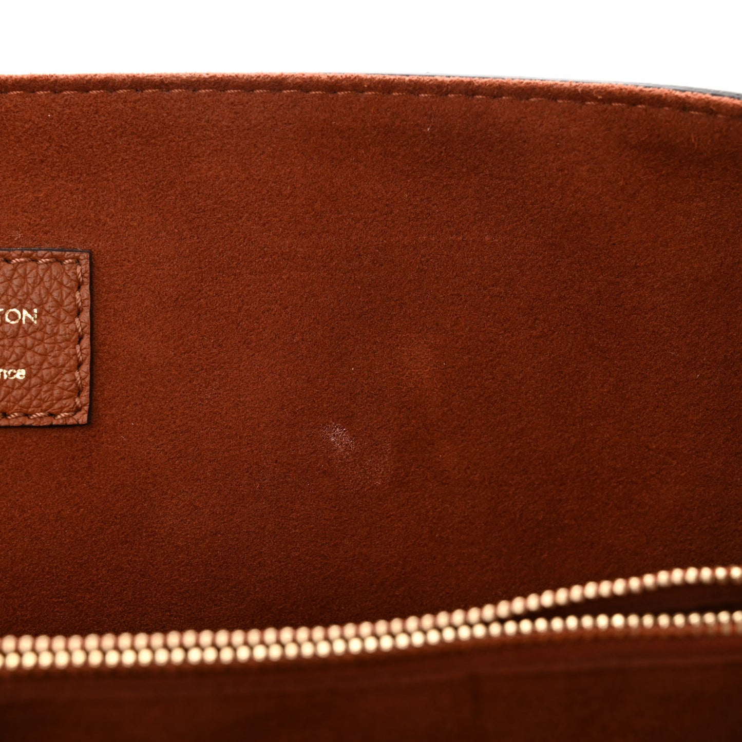 Grained Calfskin Lockme Shopper Chataigne