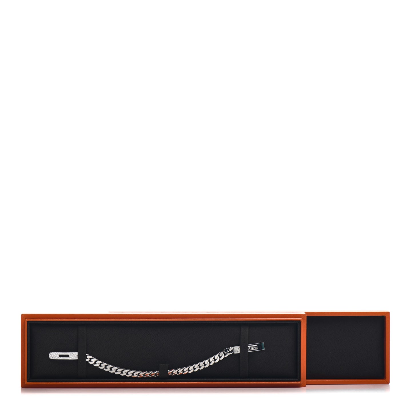 18K White Gold Diamond TPM Kelly Gourmette Bracelet ST