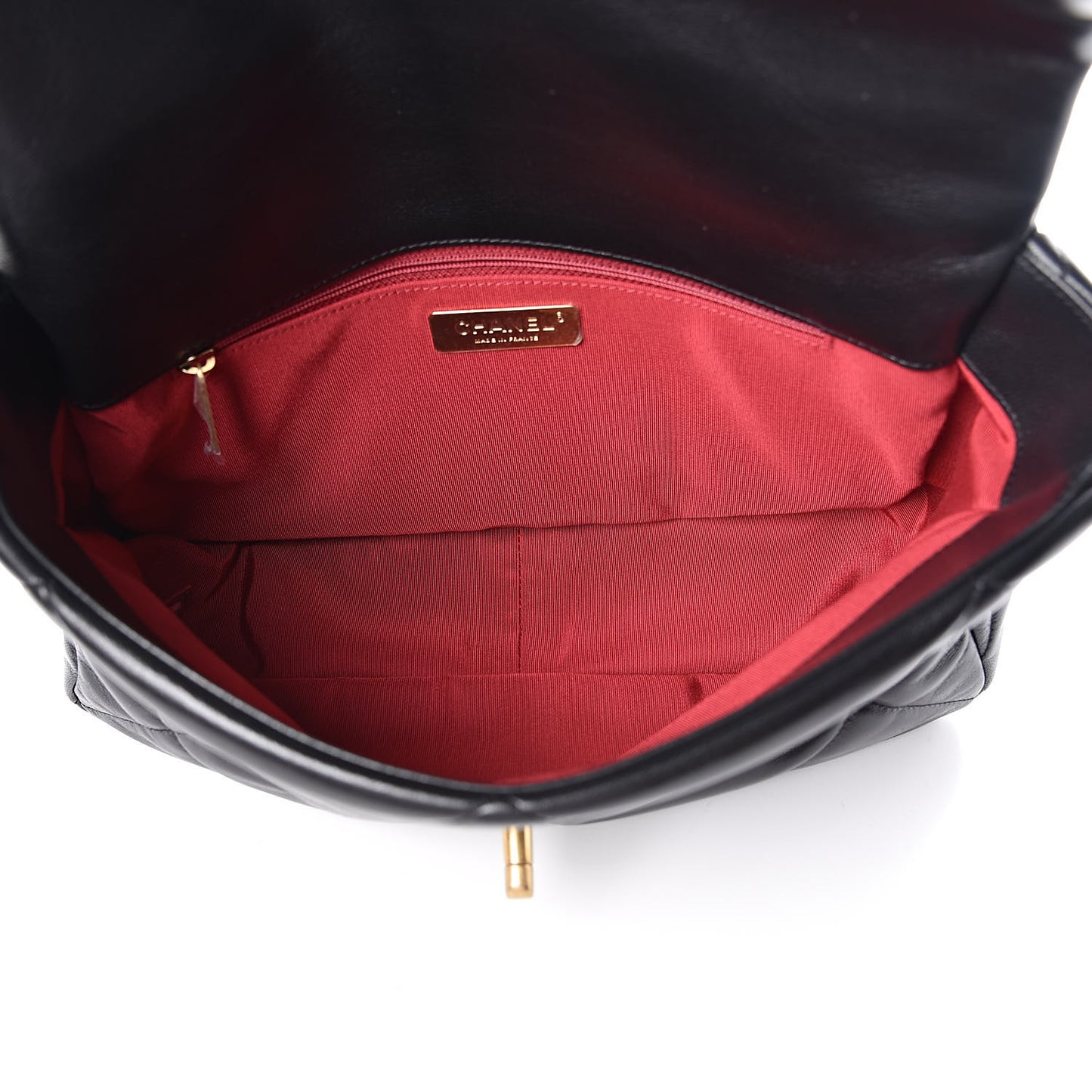 Lambskin Quilted Large 19 Flap Black