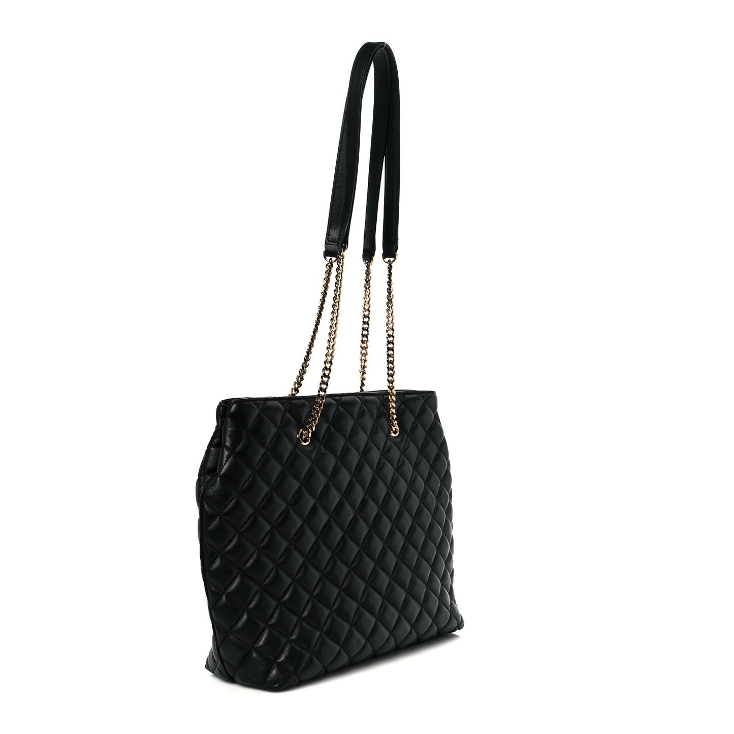 Nappa Quilted Medusa Chain Shoulder Bag Black