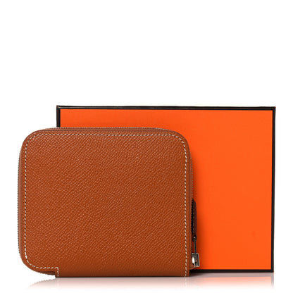 Hermes Epsom Silk'in Compact Wallet Gold 9 of 9