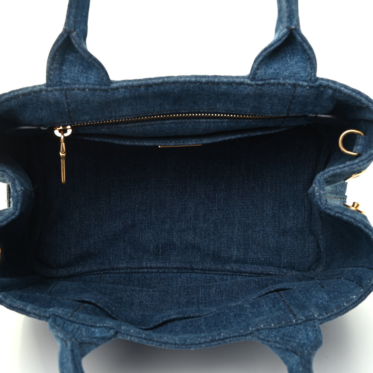 Denim Small Logo Tote Bleu