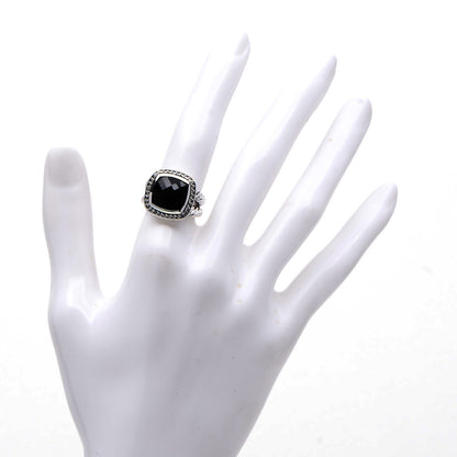 David Yurman Sterling Silver Diamond Black Onyx 11mm Albion Ring 52 6 2 of 6