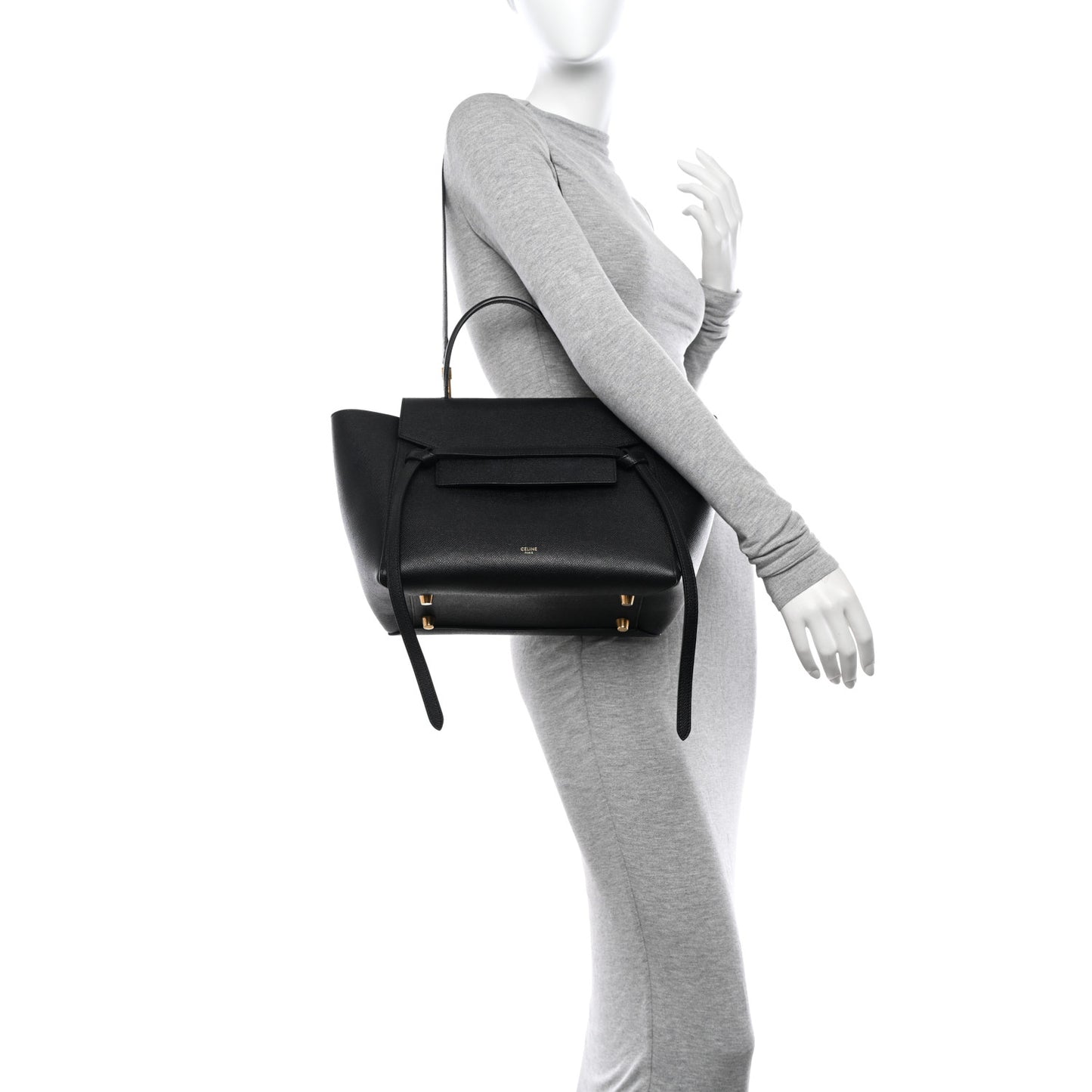 Grained Calfskin Mini Belt Bag Black