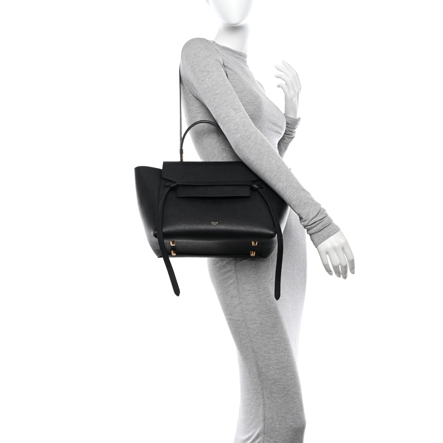 Celine Grained Calfskin Mini Belt Bag Black 2 of 11