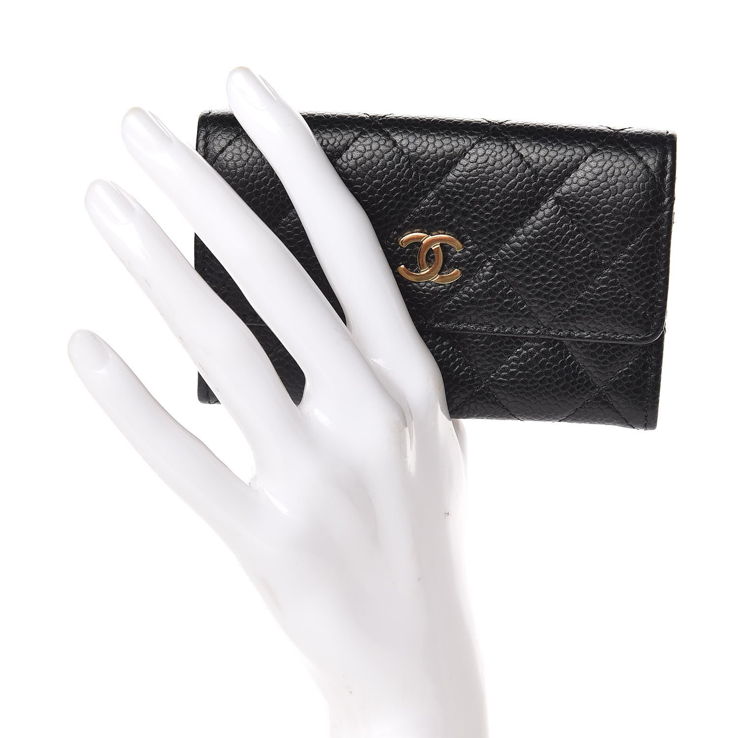 Chanel Caviar Quilted Flap Card Holder Black 2 of 9