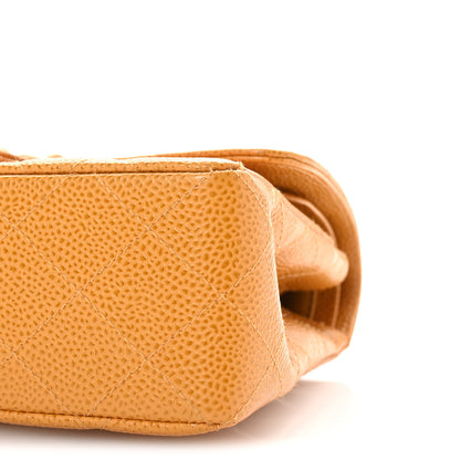 Chanel Caviar Quilted Small Double Flap Yellow 10 of 10