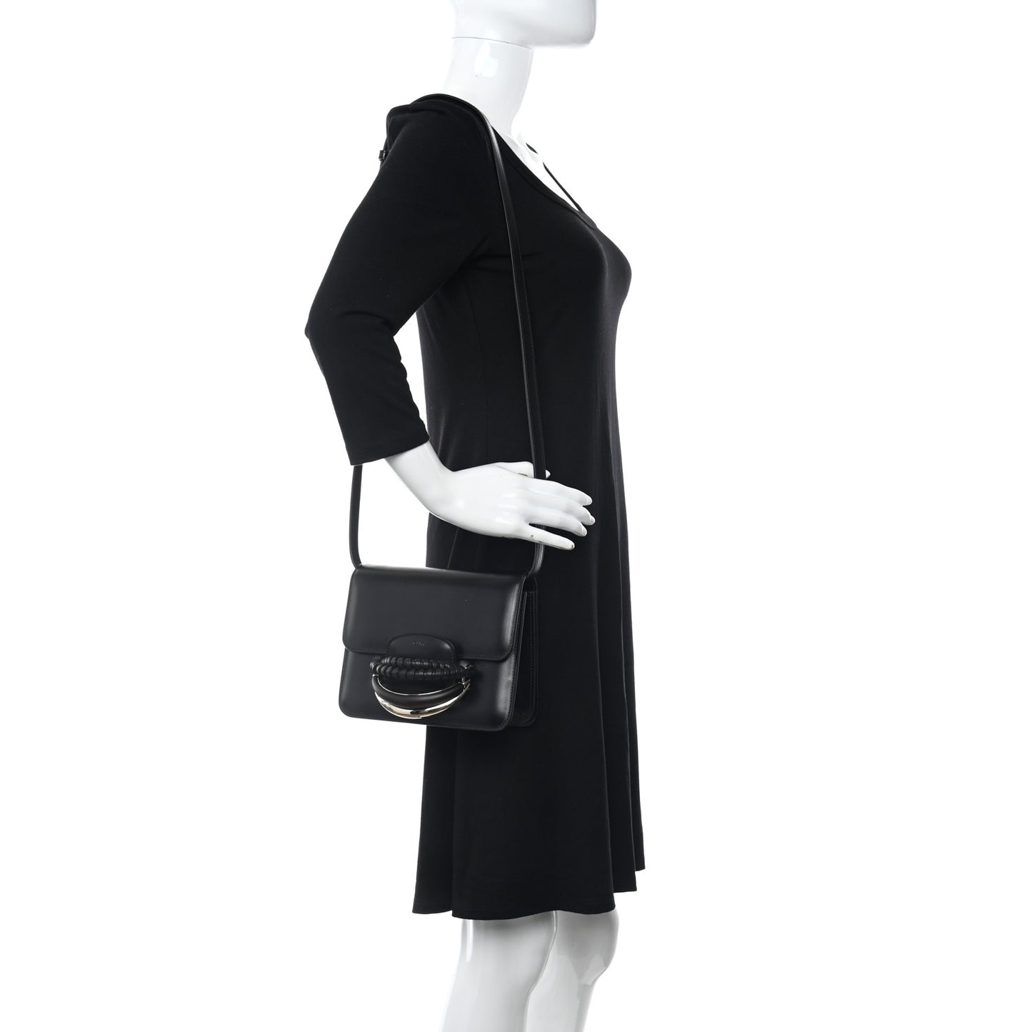 Calfskin Kattie Shoulder Bag Black