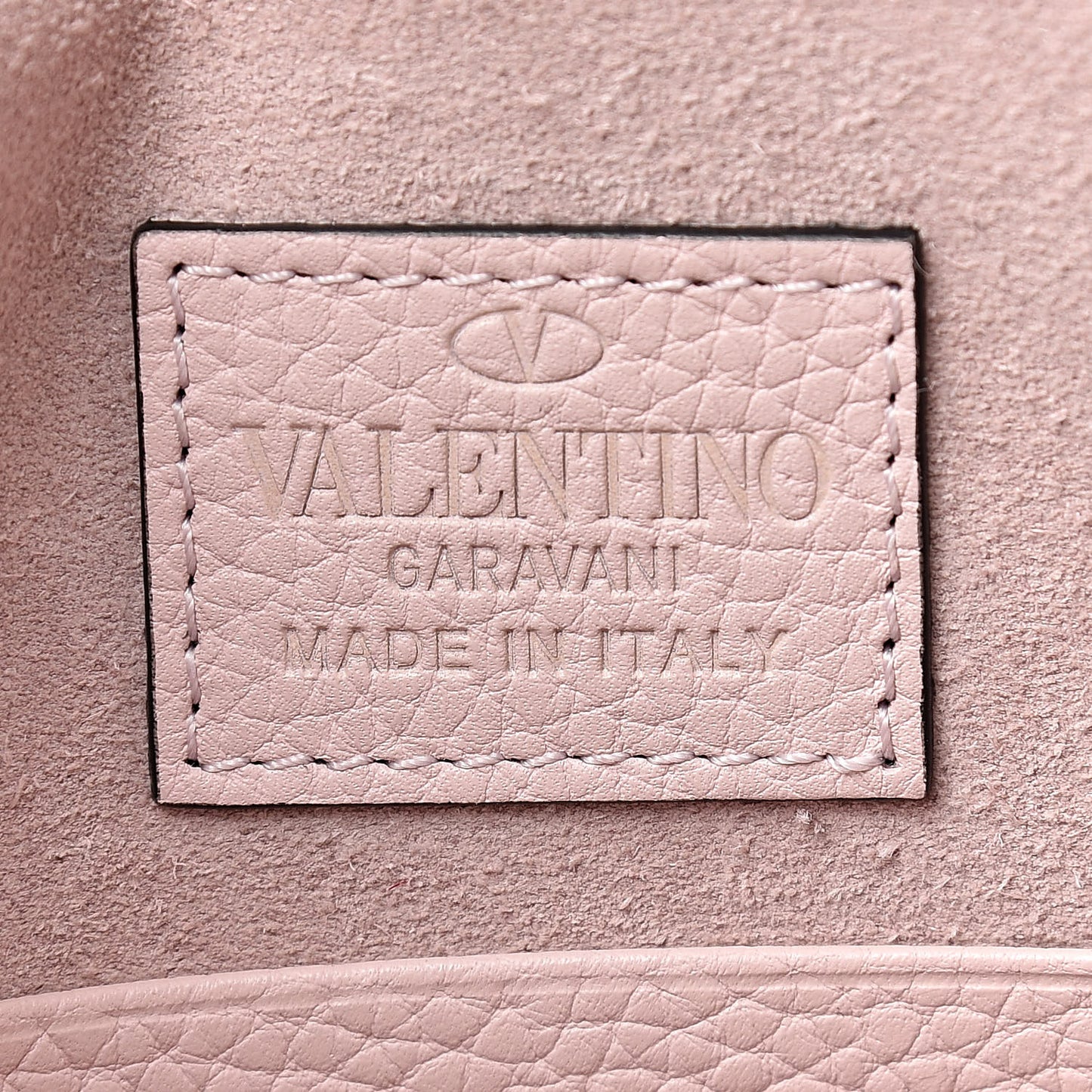 Pebbled Calfskin Medium Rockstud Envelope Flat Wristlet Pouch Water Rose
