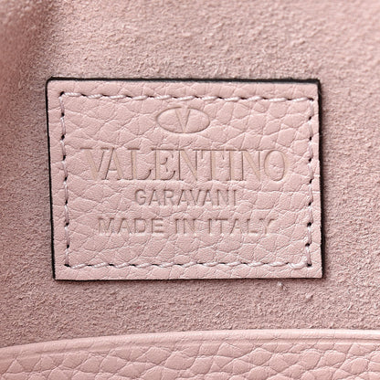 Valentino Garavani Pebbled Calfskin Medium Rockstud Envelope Flat Wristlet Pouch Water Rose 6 of 8