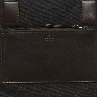 Gucci Denim Monogram Tote Bag Dark Brown 8 of 11