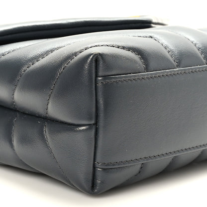 Saint Laurent Calfskin Y Quilted Monogram Toy Loulou Crossbody Bag Dark Smog 9 of 10